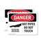Signmission Hot Surface Sign, 7 in H x 10 in W, Plastic, Hot Pipes Do Not Touch OS-2PACK-DS-P-710-L-1362 - alternate 1